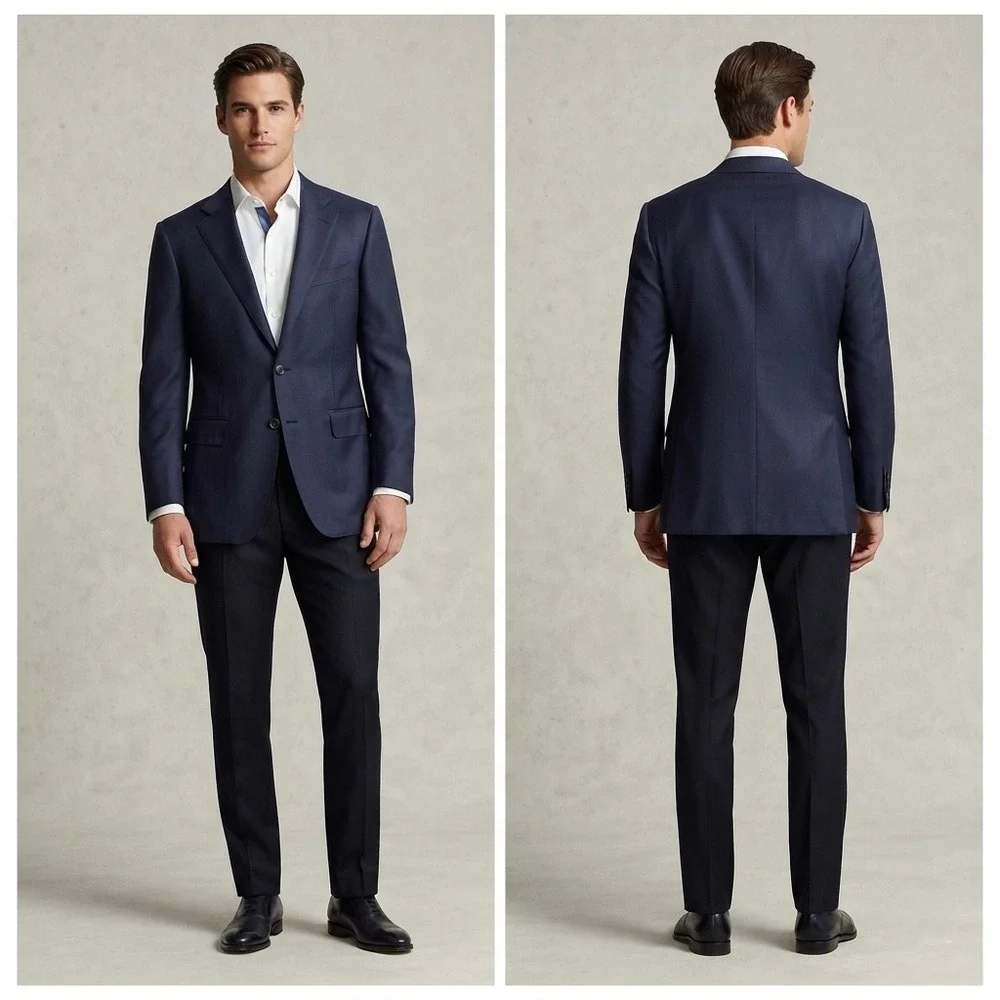 Suitsupply Lazio Navy Wool Blazer Vitale Barberis Canonico Super 110s US 38R